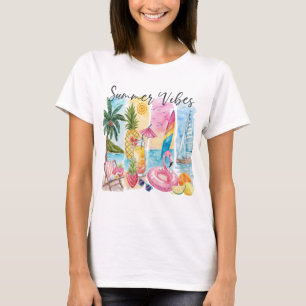 Camiseta Collage de verano con vibraciones rotas - playa de
