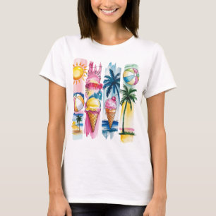 Camiseta Collage de verano con vibraciones rotas - playa de