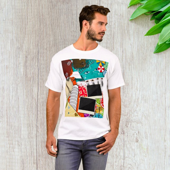 Camiseta Collage de viajes con lugares emblemáticos de vaca (Subido por el creador)
