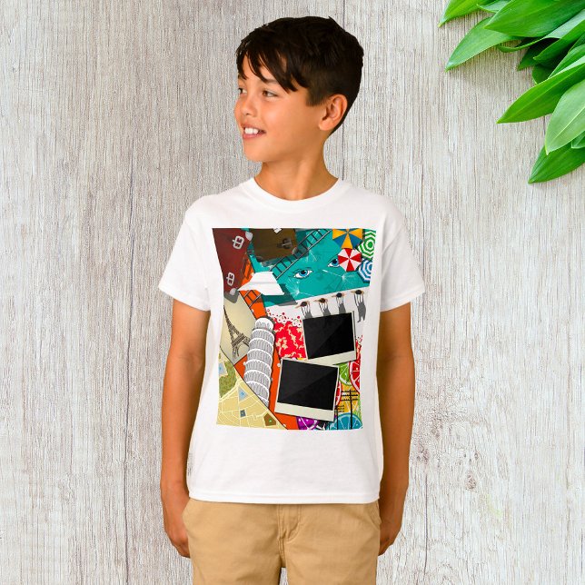 Camiseta Collage de viajes con lugares emblemáticos de vaca (Subido por el creador)