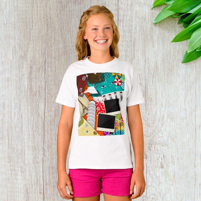 Camiseta Collage de viajes con vacaciones emblemáticas. (Subido por el creador)