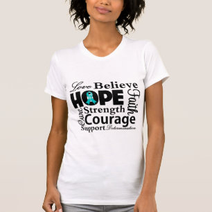 Camiseta Collage del cáncer ovárico de la esperanza