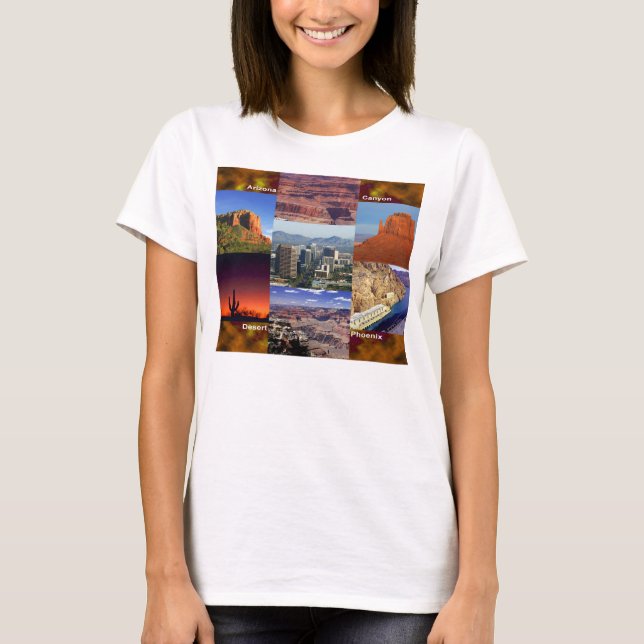 Camiseta Collage del desierto de Arizona (Anverso)
