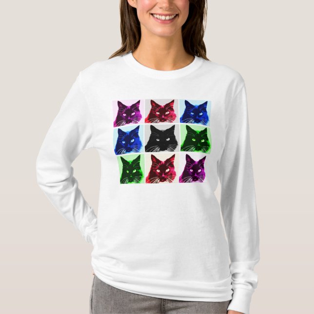 Camiseta Collage del gato (Anverso)