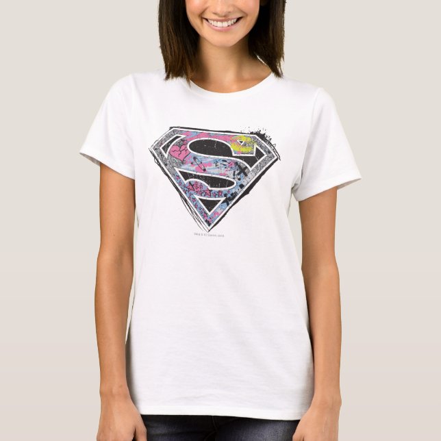 Camiseta Collage del logotipo de superchica (Anverso)