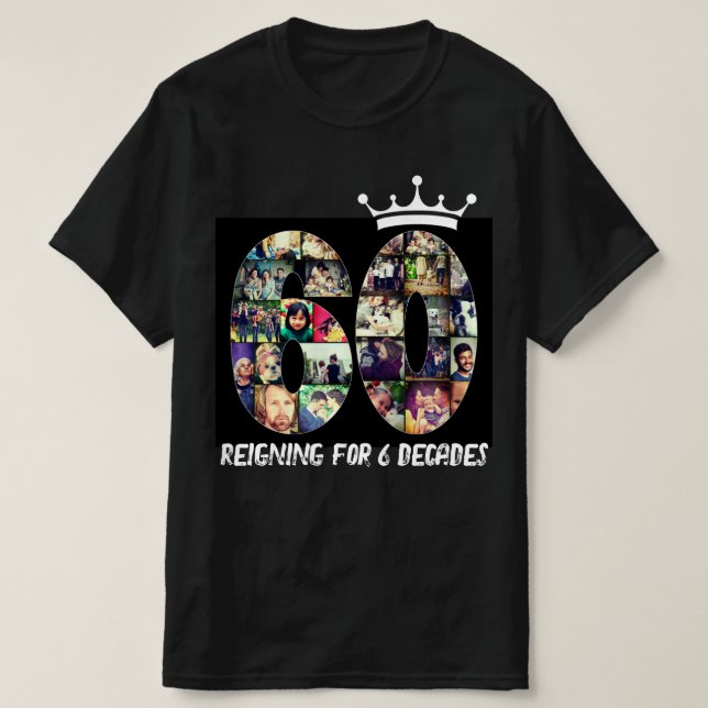 Camiseta Collage del número de la foto del personalizado 60 (Diseño del anverso)