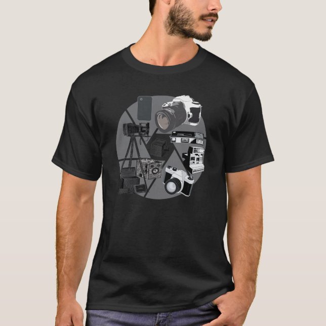 Camiseta Collage del tiempo de la cámara (Anverso)