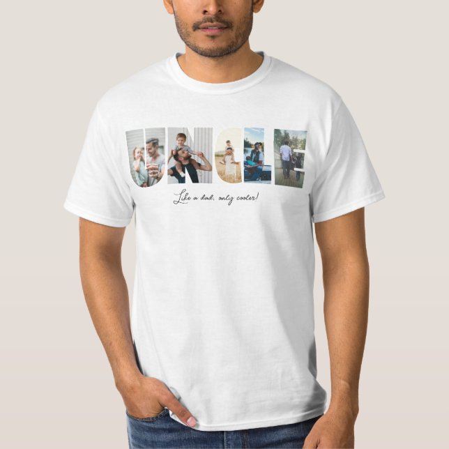 Camiseta Collage del Tío Collage de fotos 5 Imágenes (Anverso)