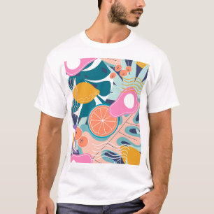 Camiseta Collage exótico y moderno de la jungla.