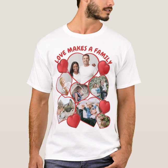 Camiseta Collage fotográfico personalizado en forma de cora (Anverso)