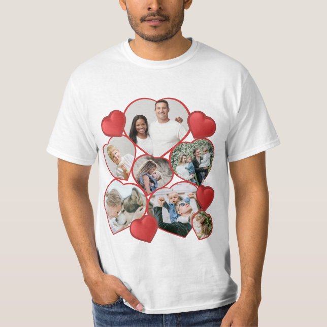 Camiseta Collage fotográfico personalizado en forma de cora (Anverso)