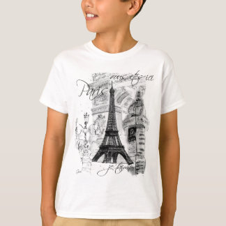 Camiseta Collage francés de la Torre Eiffel de París