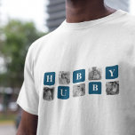 Camiseta Collage moderno foto del mejor regalo de la histor<br><div class="desc">El "Modern Collage Photo Blue Best Hubby Ever Gift" es un regalo fotográfico personalizado que muestra una colección de imágenes que muestran los mejores momentos compartidos entre usted y su amado marido. Esta versión en particular presenta un tema azul, lo que lo convierte en un elegante y contemporáneo añadido a...</div>