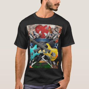 Camiseta Collage musical: Fondo rítmico colorido.