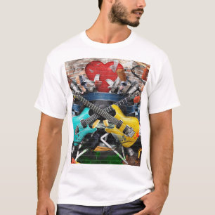 Camiseta Collage musical: Fondo rítmico colorido.