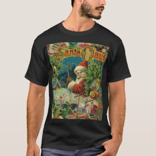 Camiseta Collage Navideño de Santa Claus Victoriano Antiguo