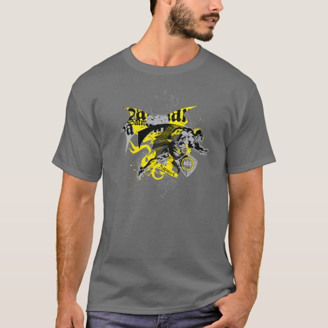 Camiseta Collage negro y amarillo de Batman (Anverso)