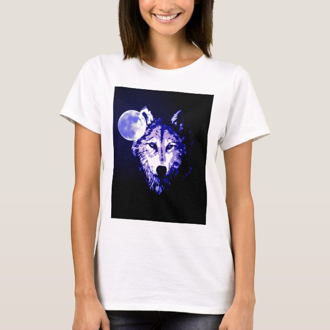 Camiseta Collage nocturno azul oscuro de Wolf y Moon (Anverso)