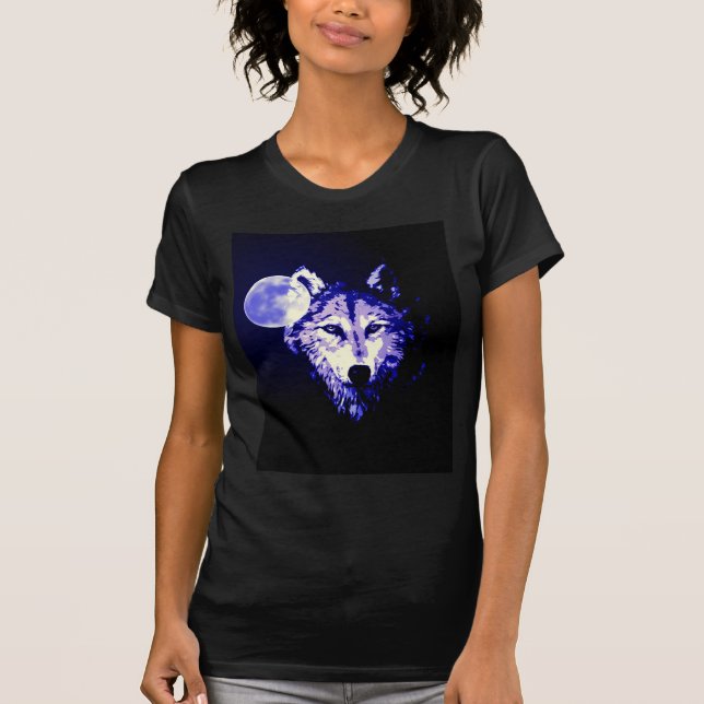 Camiseta Collage nocturno azul oscuro de Wolf y Moon (Anverso)