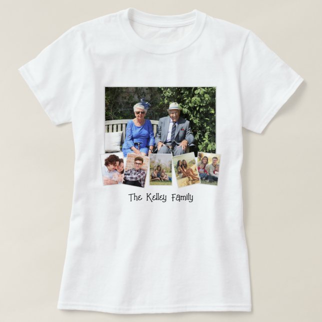 Camiseta Collage personalizado de la familia de fotos 6 (Diseño del anverso)