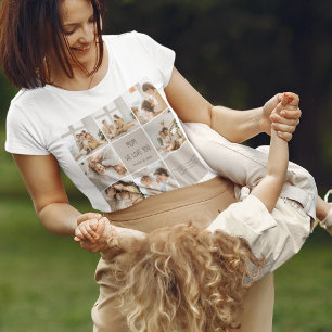 Camiseta Collage Photo Mom Te Ama Personalizado