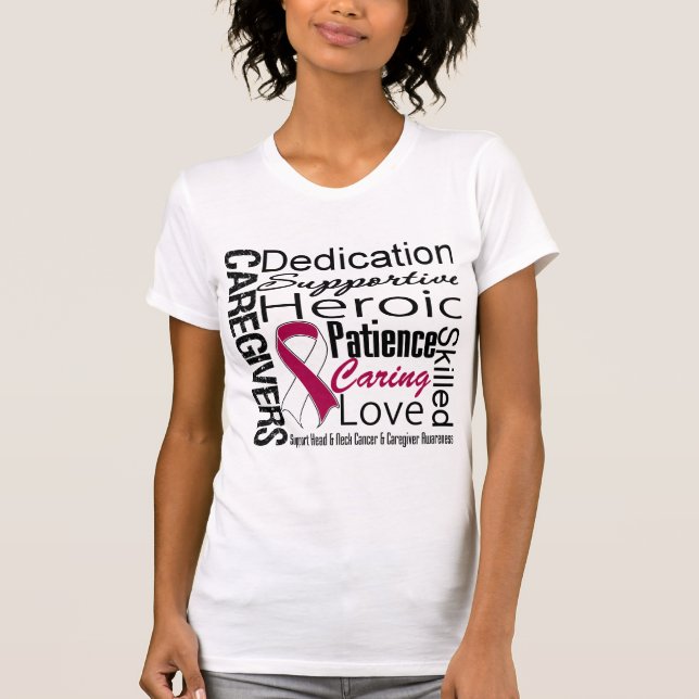 Camiseta Collage principal de los cuidadores del cáncer del (Anverso)