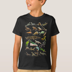 Camiseta Collage Reptile Lizard Gecko Dragón con barba