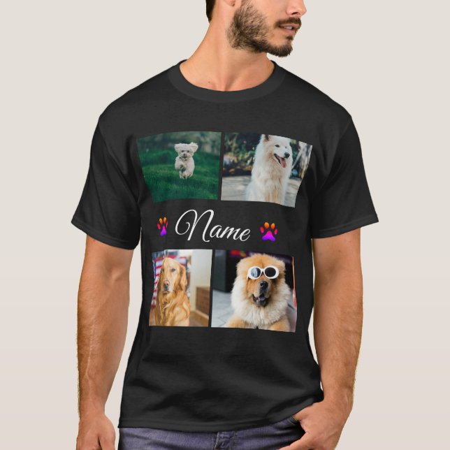 Camiseta Collage simple de fotos con nombres de animales co (Anverso)