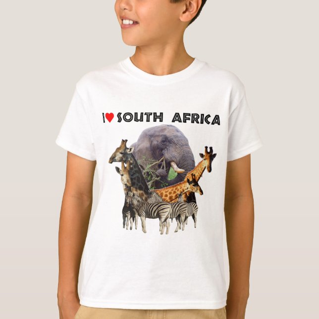 Camiseta Collage sobre la vida salvaje en Sudáfrica (Anverso)