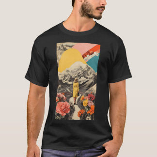 Camiseta Collage surrealista de primavera de alto contraste