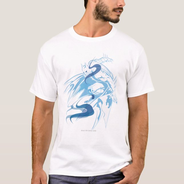 Camiseta Collage tonal del agua de Batman (Anverso)