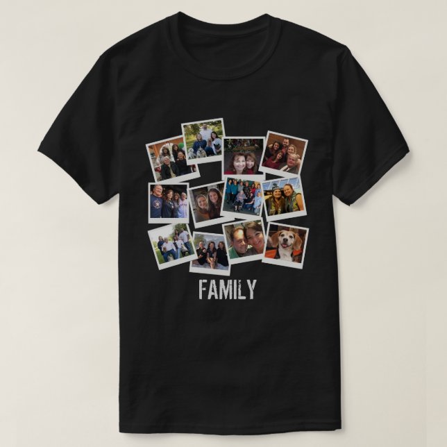 Camiseta Collage único de fotos familiares (Diseño del anverso)