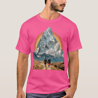 Camiseta Collage Wall Art Design Pareja En Las Montañas