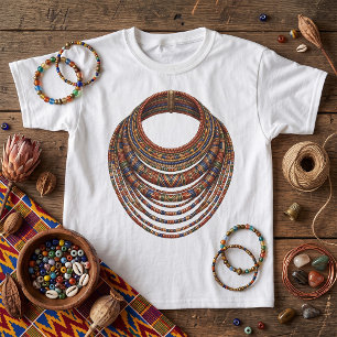 Camiseta Collar de cuentas africano tribal