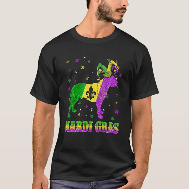 Camiseta Collar de cuentas de perro Pitbull para Carnaval d (Anverso)