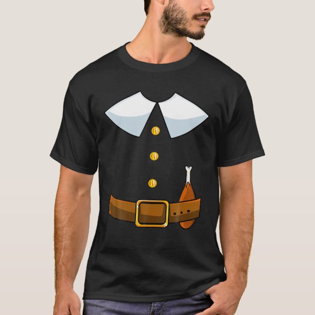 Camiseta Collar de disfraces de peregrino Día de Acción de  (Anverso)