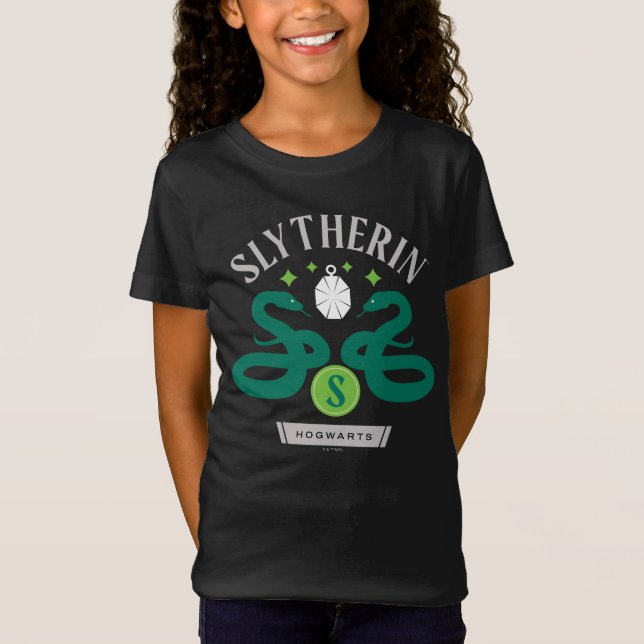 Camiseta Collar Doble Serpiente de la Casa SLYTHERIN™ Gráfi (Anverso)