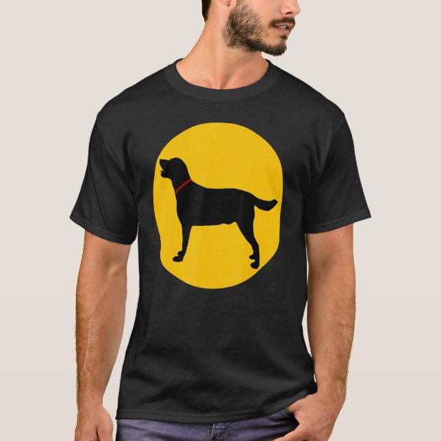 Camiseta Collar Rojo De Labrador Negro En La Tripulación De (Anverso)