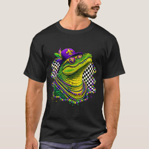 Camiseta collares de cocodrilo de Mardi gras flor de lis ca