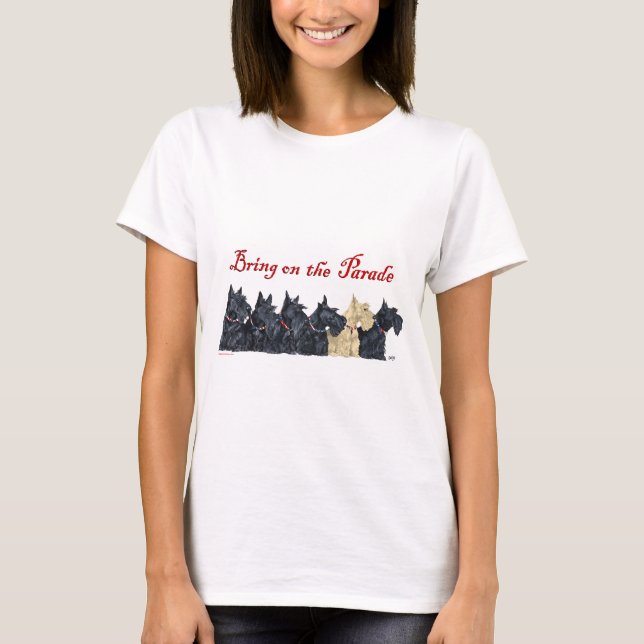 Camiseta Collares Patrióticos para Terriers Escoceses (Anverso)