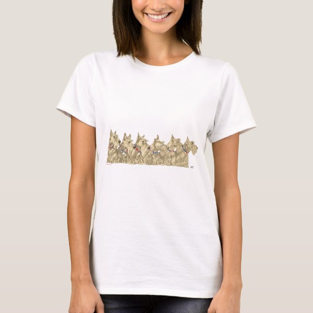 Camiseta Collares Patrióticos para Terriers Escoceses Wheat (Anverso)
