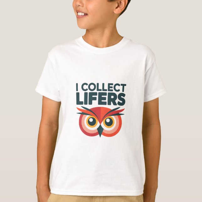 Camiseta Collect Lifers - Gráfica divertida de aves de búho (Anverso)
