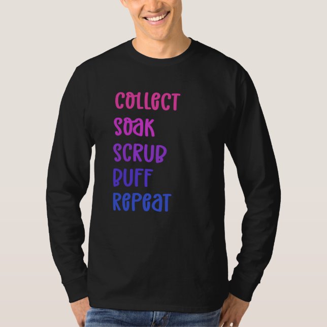 Camiseta Collect Soak Scrub Buff Repeat Beachcombing (Anverso)
