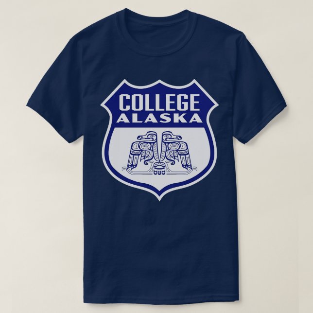 Camiseta College Alaska Retro Bird Shield Blue (Diseño del anverso)