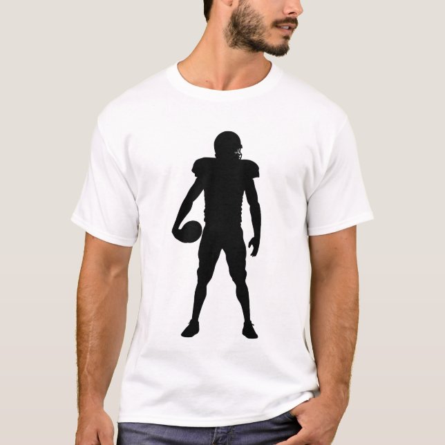 Camiseta College Football Player Silhouette Sports Fan Tee (Anverso)