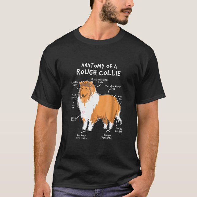 Camiseta Collie-Anatomía Fronteriza De Un Perro De Collie E (Anverso)