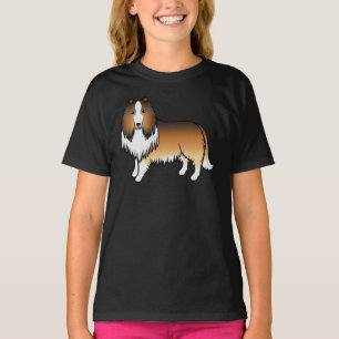 Camiseta Collie Áspero Sable Perro De Dibujos Animados Lind