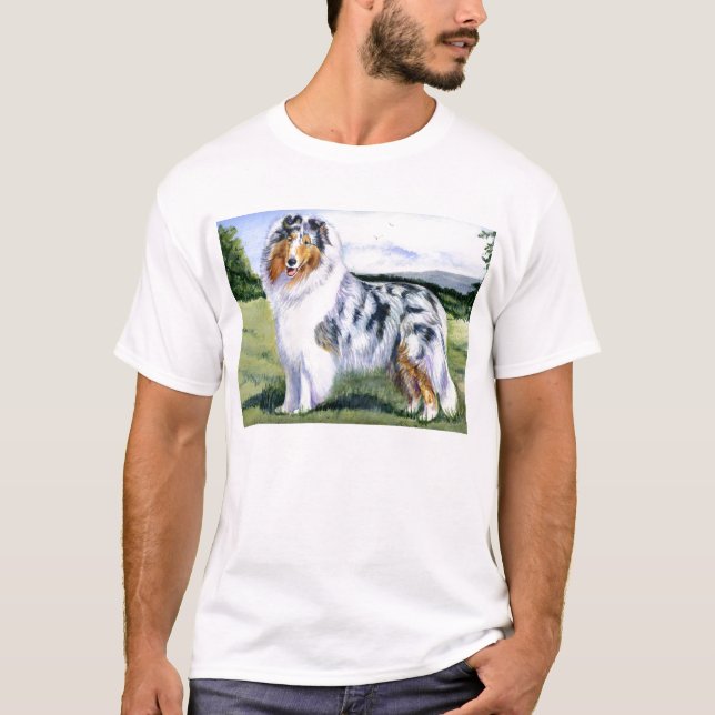 Camiseta Collie azul de Merle (Anverso)