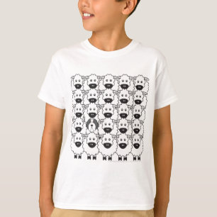 Camiseta Collie barbudo en las ovejas