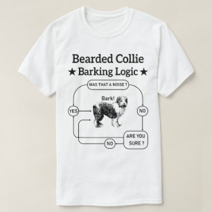 Camiseta Collie Barking Logic Divertido Perro Sarcástico